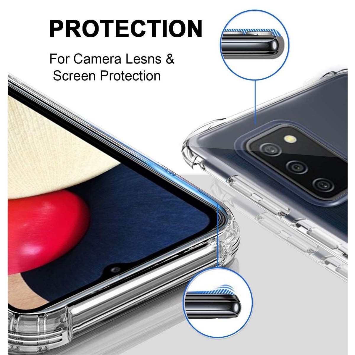 Funda Gel Tpu Anti-Shock Transparente para Samsung Galaxy A02s