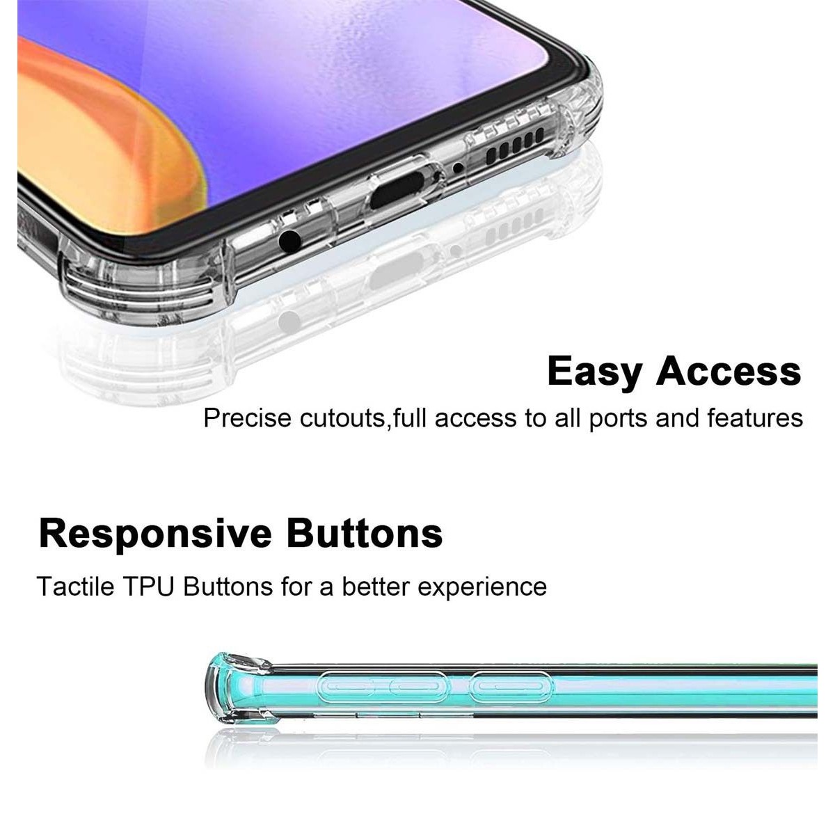 Funda Gel Tpu Anti-Shock Transparente para Samsung Galaxy A52 / A52 5G / A52s 5G