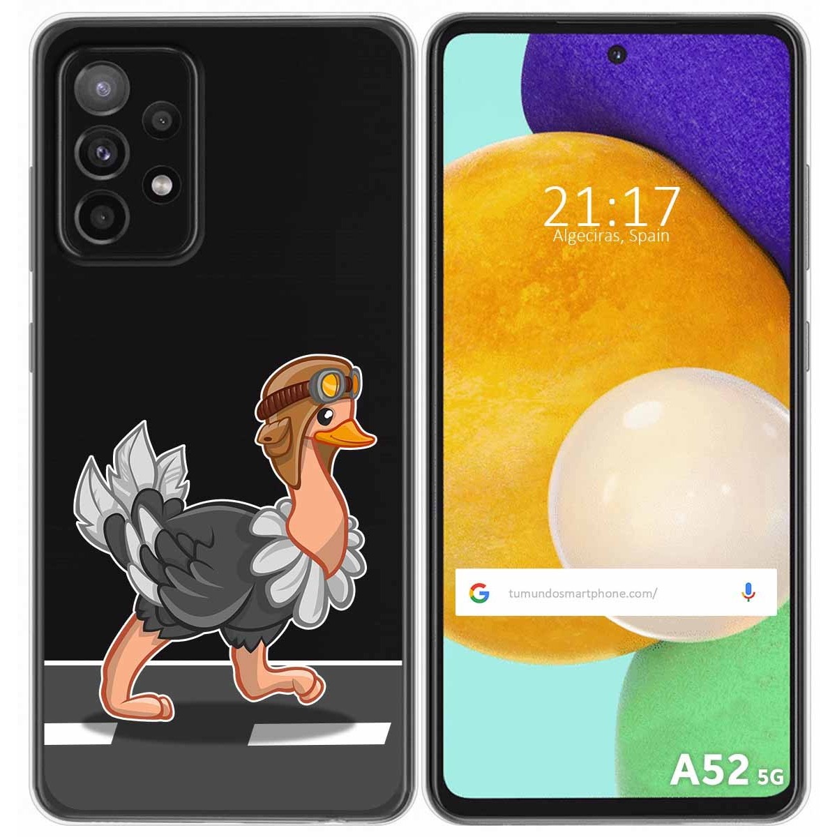 Funda Gel Transparente para Samsung Galaxy A52 / A52 5G / A52s 5G diseño Avestruz Dibujos