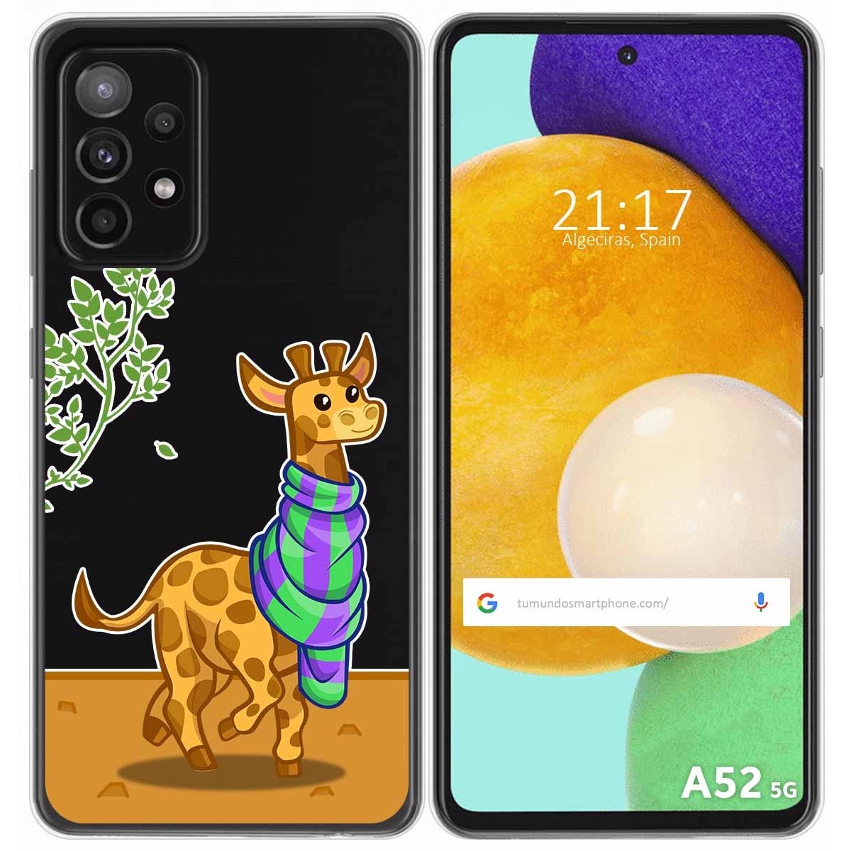 Funda Gel Transparente para Samsung Galaxy A52 / A52 5G / A52s 5G diseño Jirafa Dibujos