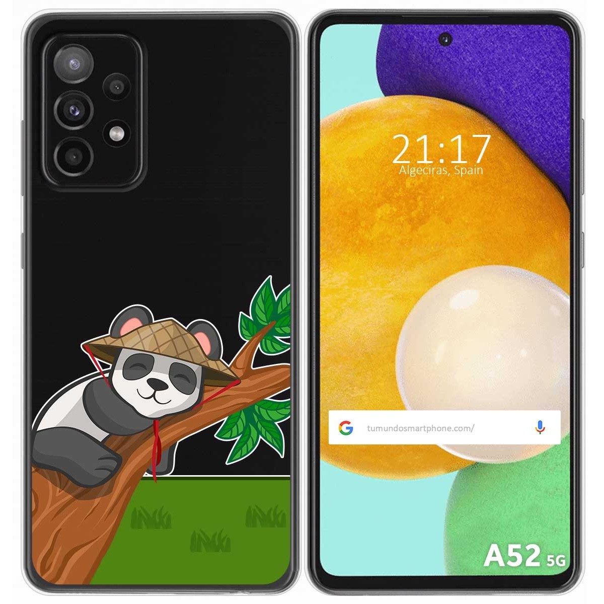 Funda Gel Transparente para Samsung Galaxy A52 / A52 5G / A52s 5G diseño Panda Dibujos