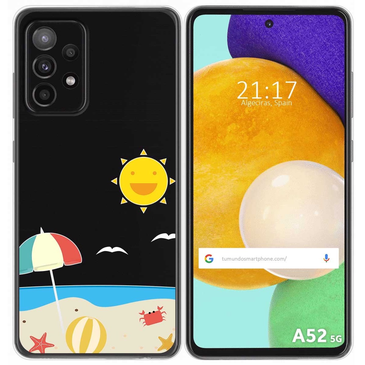 Funda Gel Transparente para Samsung Galaxy A52 / A52 5G / A52s 5G diseño Playa Dibujos