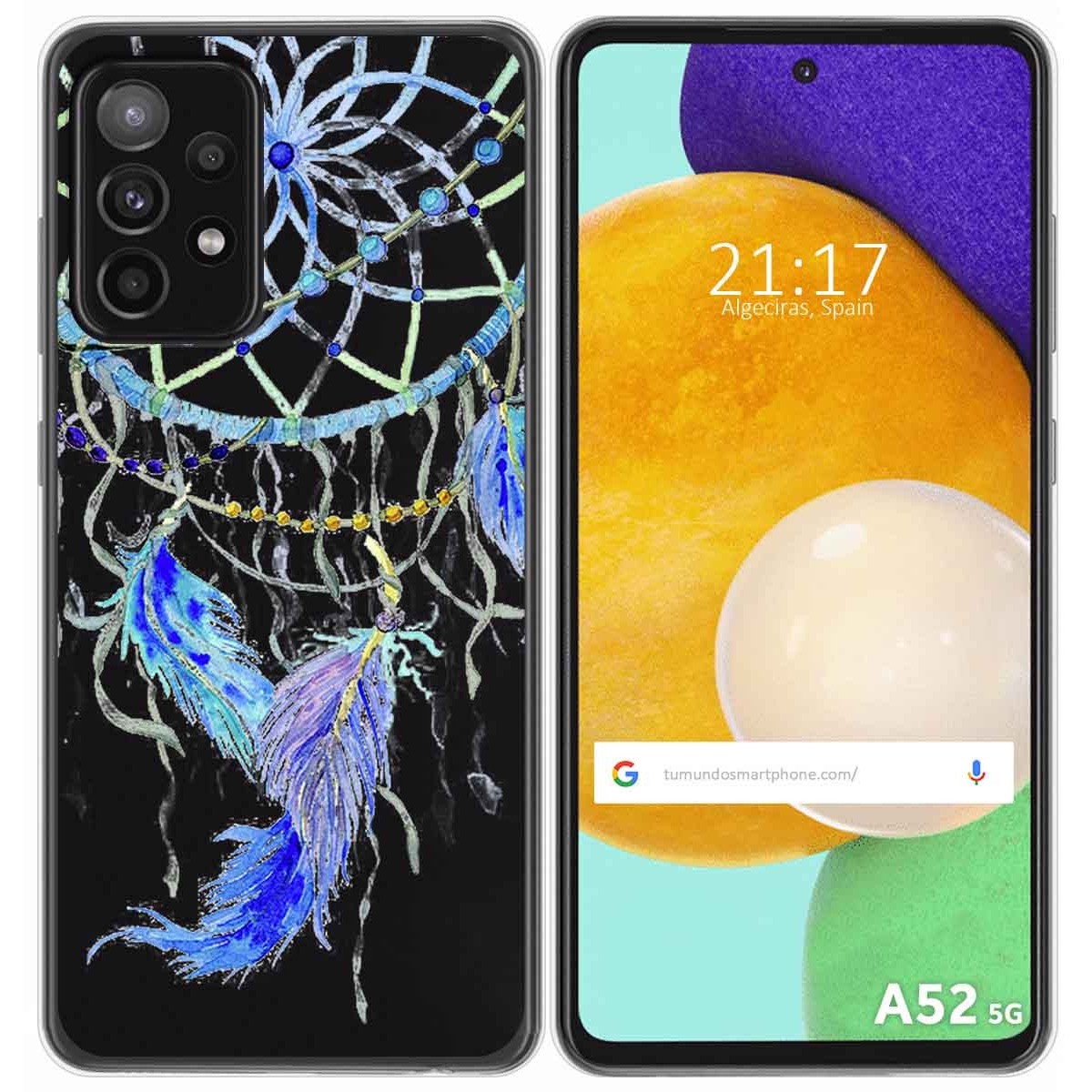 Funda Gel Transparente para Samsung Galaxy A52 / A52 5G / A52s 5G diseño Plumas Dibujos