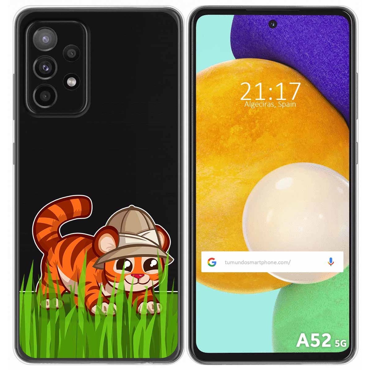Funda Gel Transparente para Samsung Galaxy A52 / A52 5G / A52s 5G diseño Tigre Dibujos