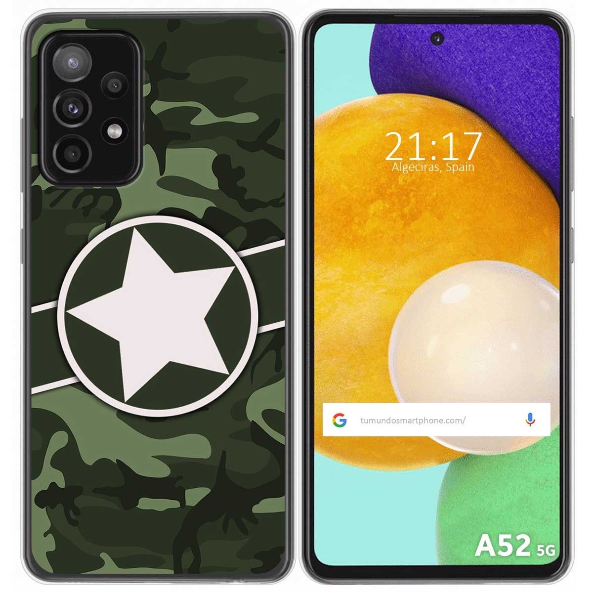 Funda Gel Tpu para Samsung Galaxy A52 / A52 5G / A52s 5G diseño Camuflaje 01 Dibujos