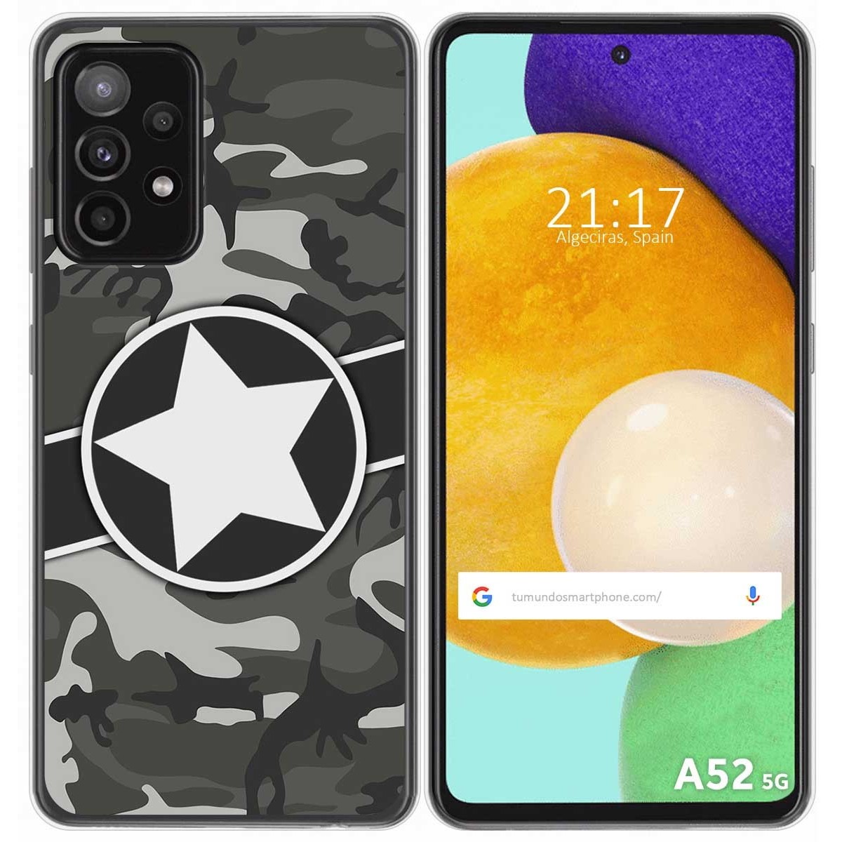 Funda Gel Tpu para Samsung Galaxy A52 / A52 5G / A52s 5G diseño Camuflaje 02 Dibujos
