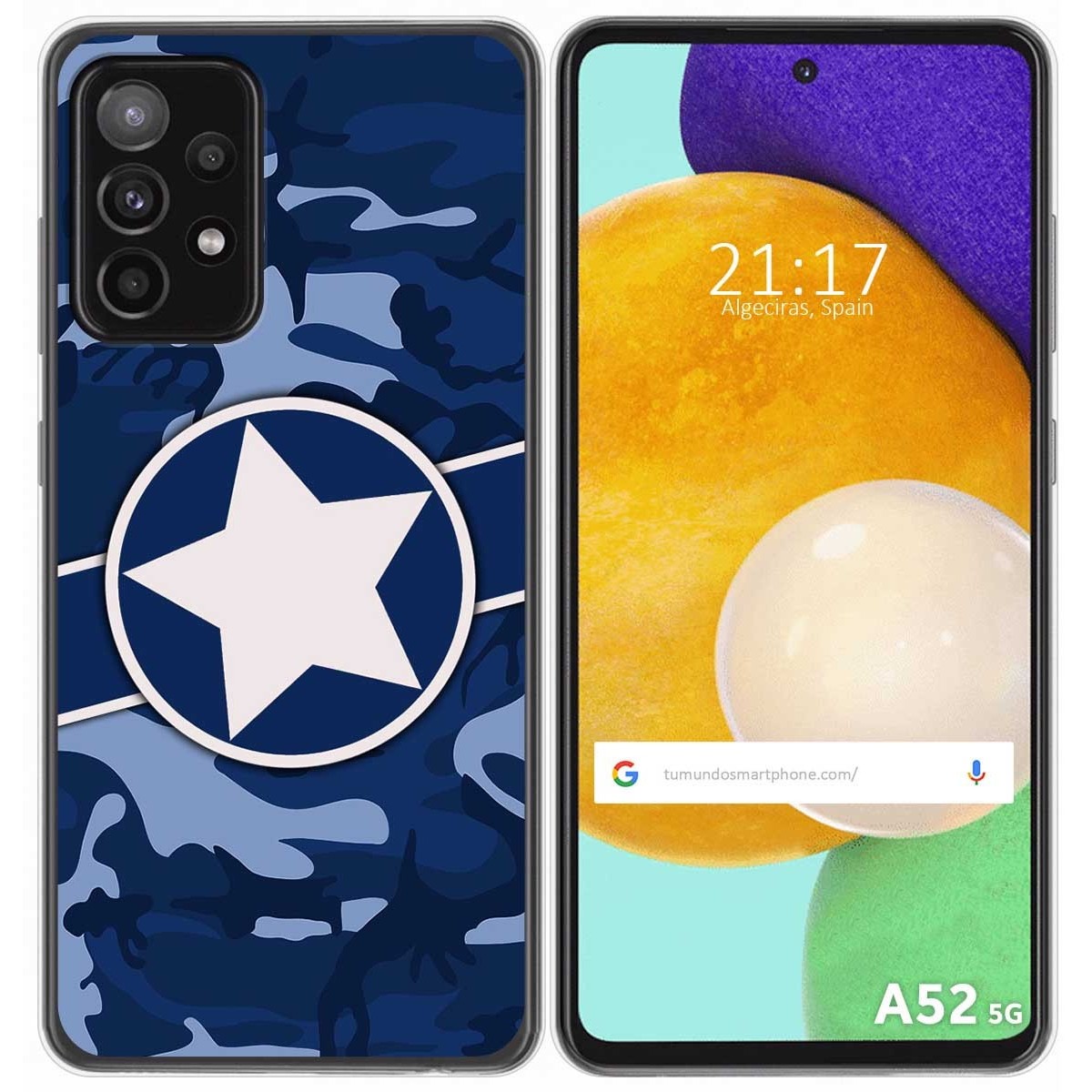 Funda Gel Tpu para Samsung Galaxy A52 / A52 5G / A52s 5G diseño Camuflaje 03 Dibujos