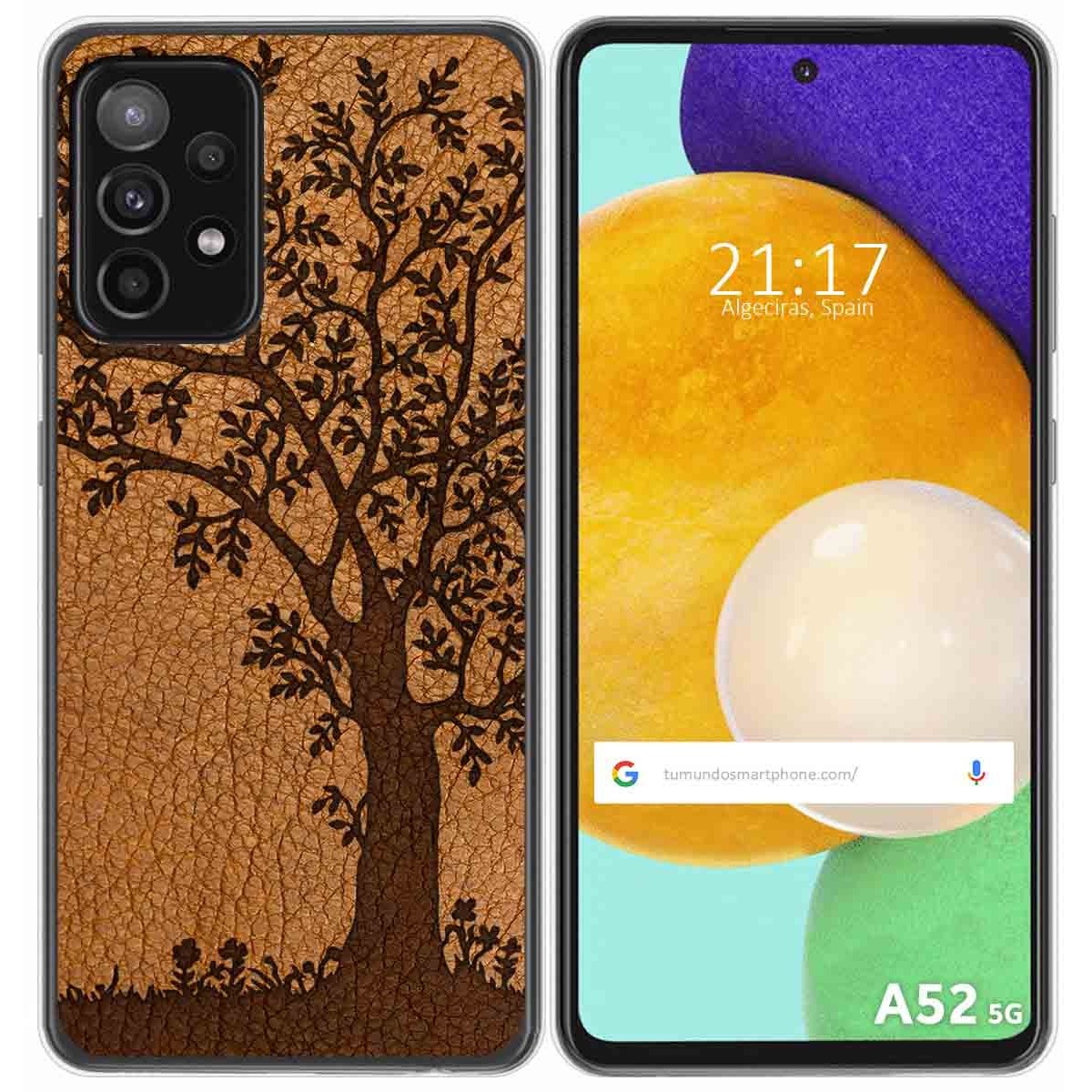 Funda Gel Tpu para Samsung Galaxy A52 / A52 5G / A52s 5G diseño Cuero 03 Dibujos