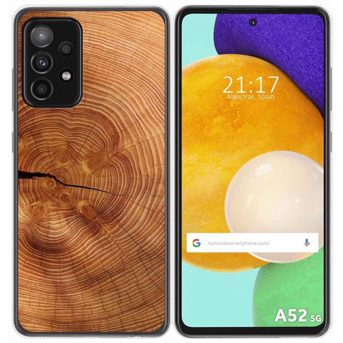 Funda Gel Tpu para Samsung Galaxy A52 / A52 5G / A52s 5G diseño Madera 04 Dibujos