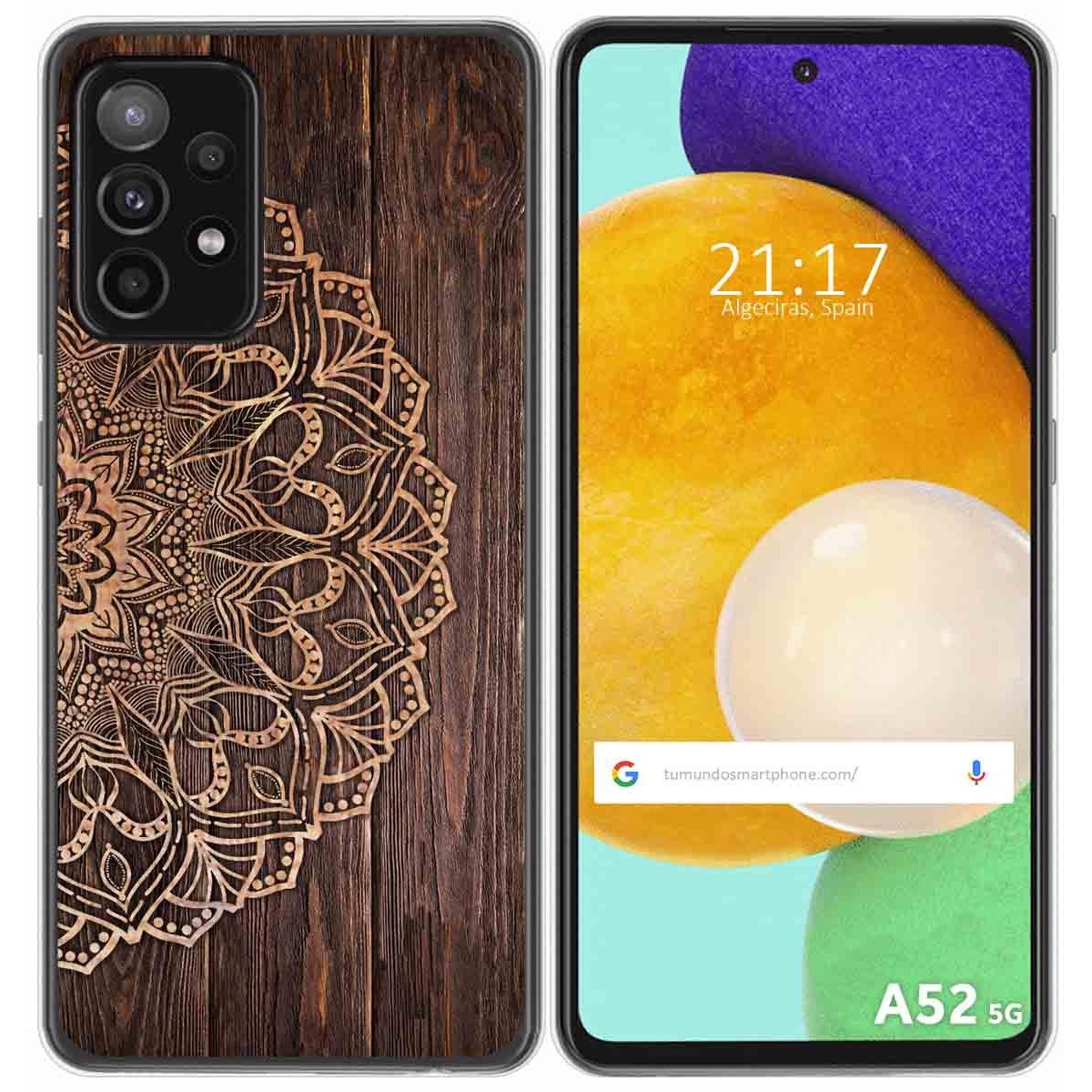 Funda Gel Tpu para Samsung Galaxy A52 / A52 5G / A52s 5G diseño Madera 06 Dibujos
