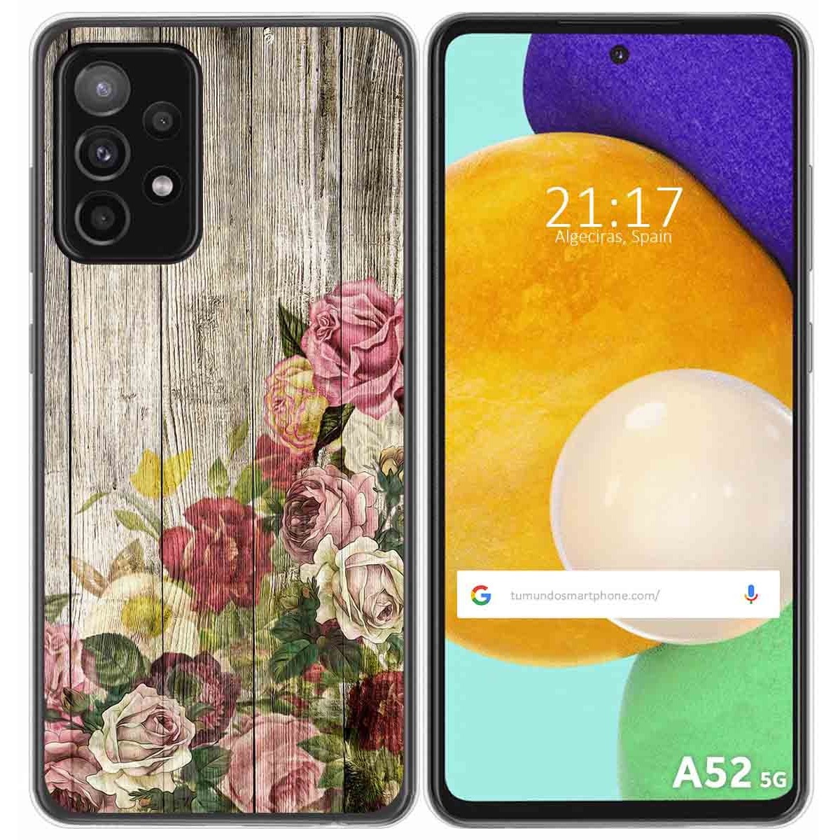 Funda Gel Tpu para Samsung Galaxy A52 / A52 5G / A52s 5G diseño Madera 08 Dibujos