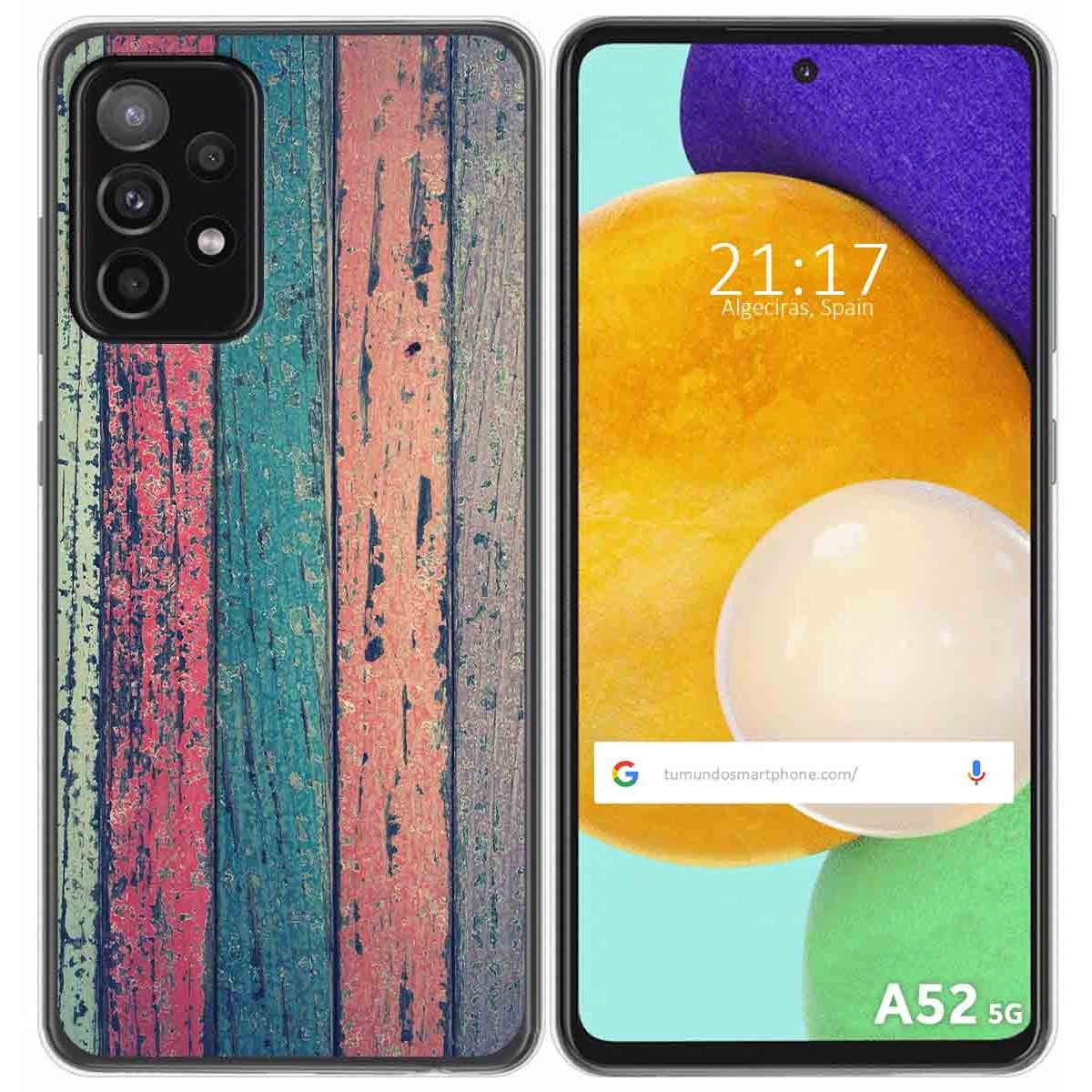 Funda Gel Tpu para Samsung Galaxy A52 / A52 5G / A52s 5G diseño Madera 10 Dibujos