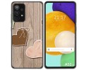 Funda Gel Tpu para Samsung Galaxy A52 / A52 5G / A52s 5G diseño Corazones Madera Dibujos