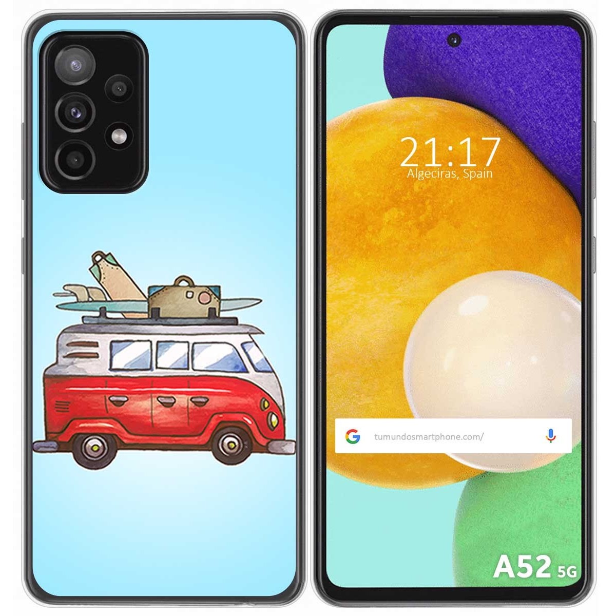 Funda Gel Tpu para Samsung Galaxy A52 / A52 5G / A52s 5G diseño Furgoneta Dibujos