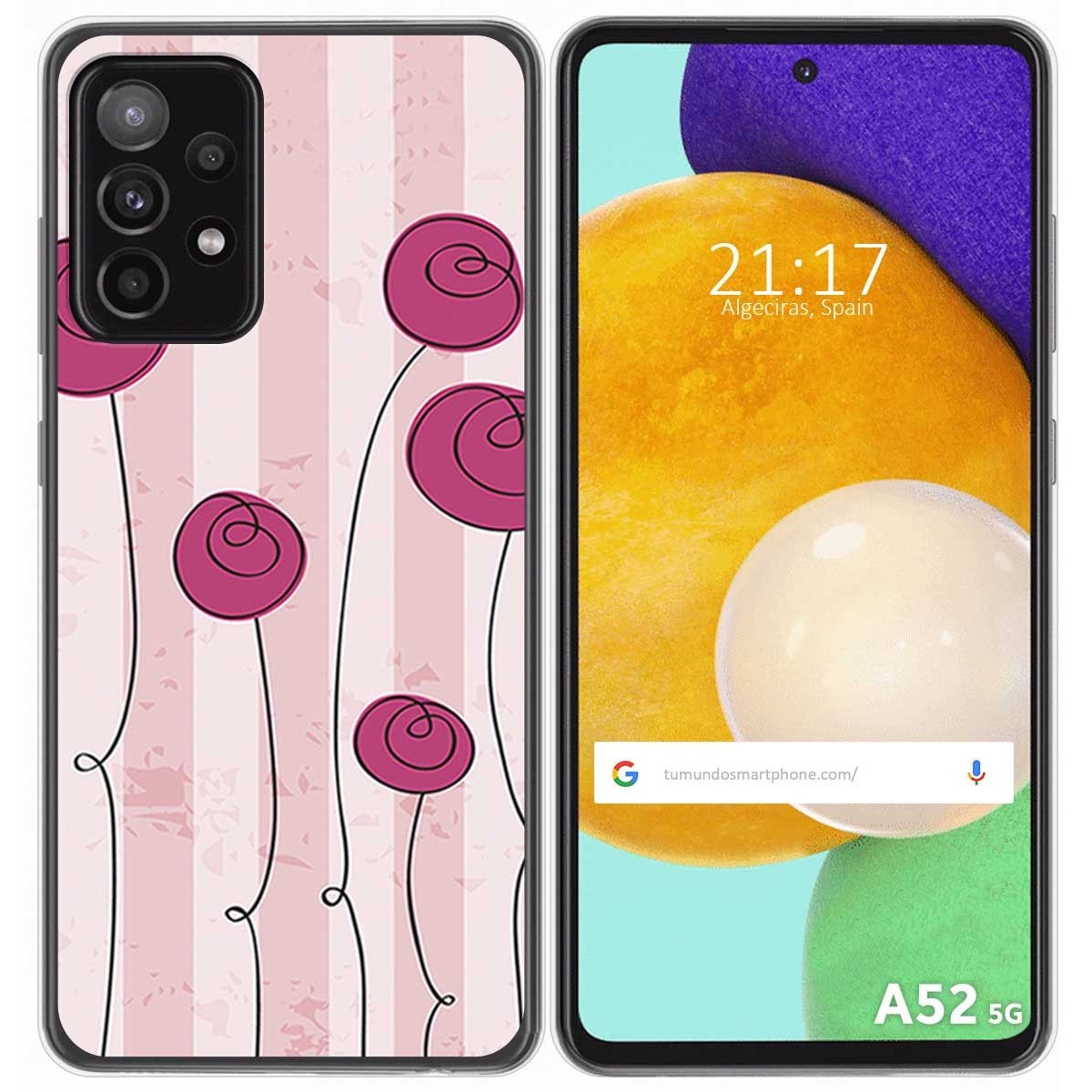 Funda Gel Tpu para Samsung Galaxy A52 / A52 5G / A52s 5G diseño Flores Vintage Dibujos