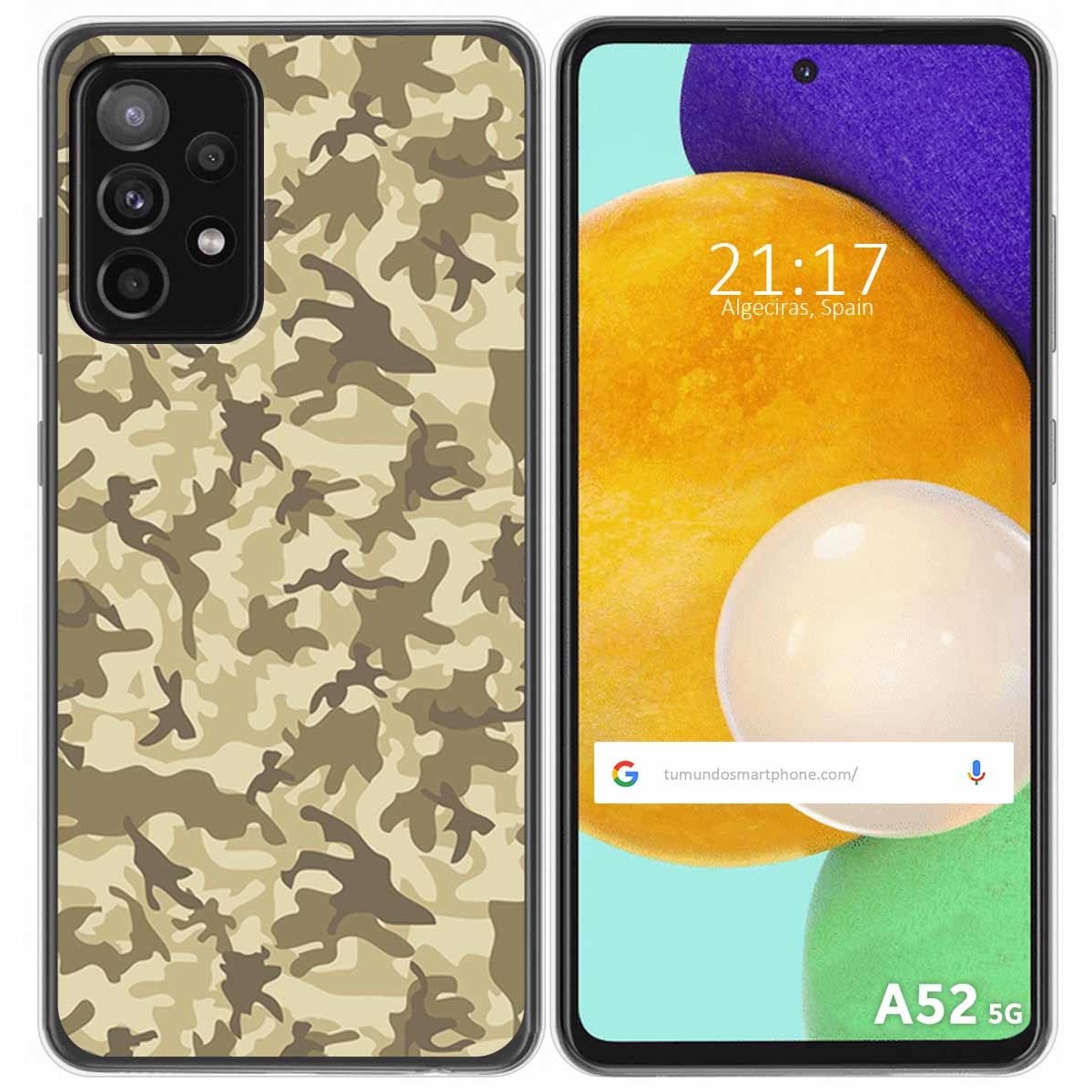 Funda Gel Tpu para Samsung Galaxy A52 / A52 5G / A52s 5G diseño Sand Camuflaje Dibujos