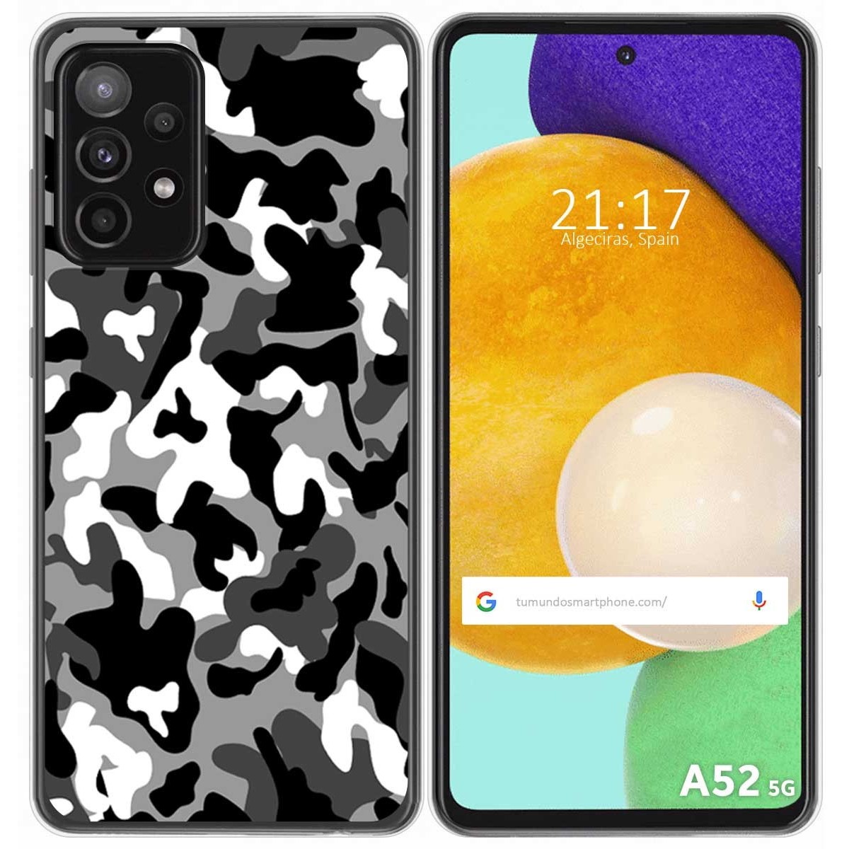Funda Gel Tpu para Samsung Galaxy A52 / A52 5G / A52s 5G diseño Snow Camuflaje Dibujos