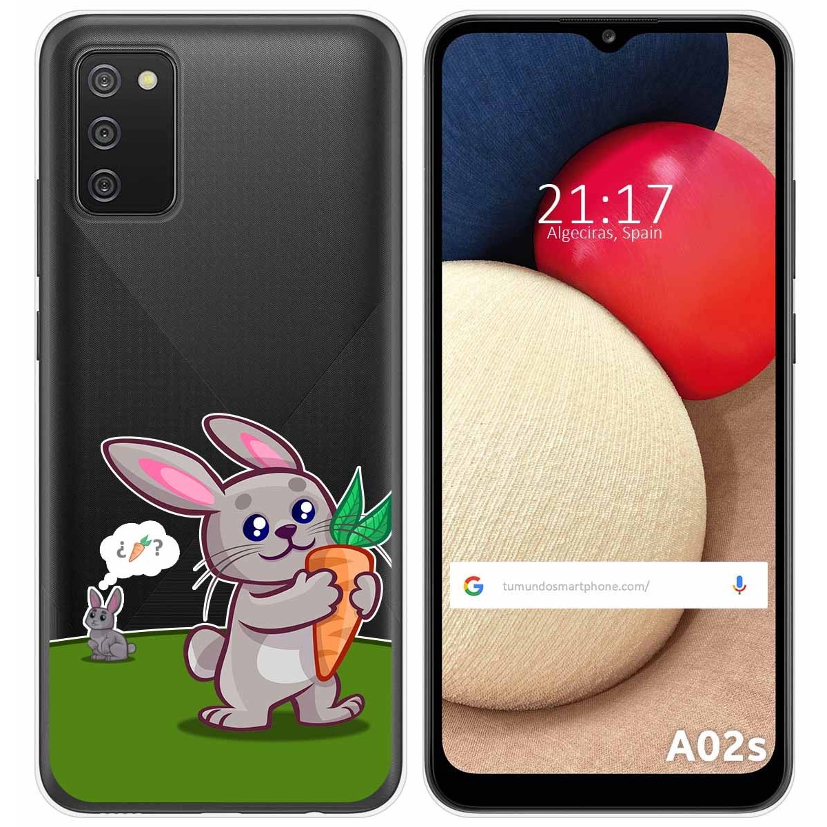 Funda Gel Transparente para Samsung Galaxy A02s diseño Conejo Dibujos