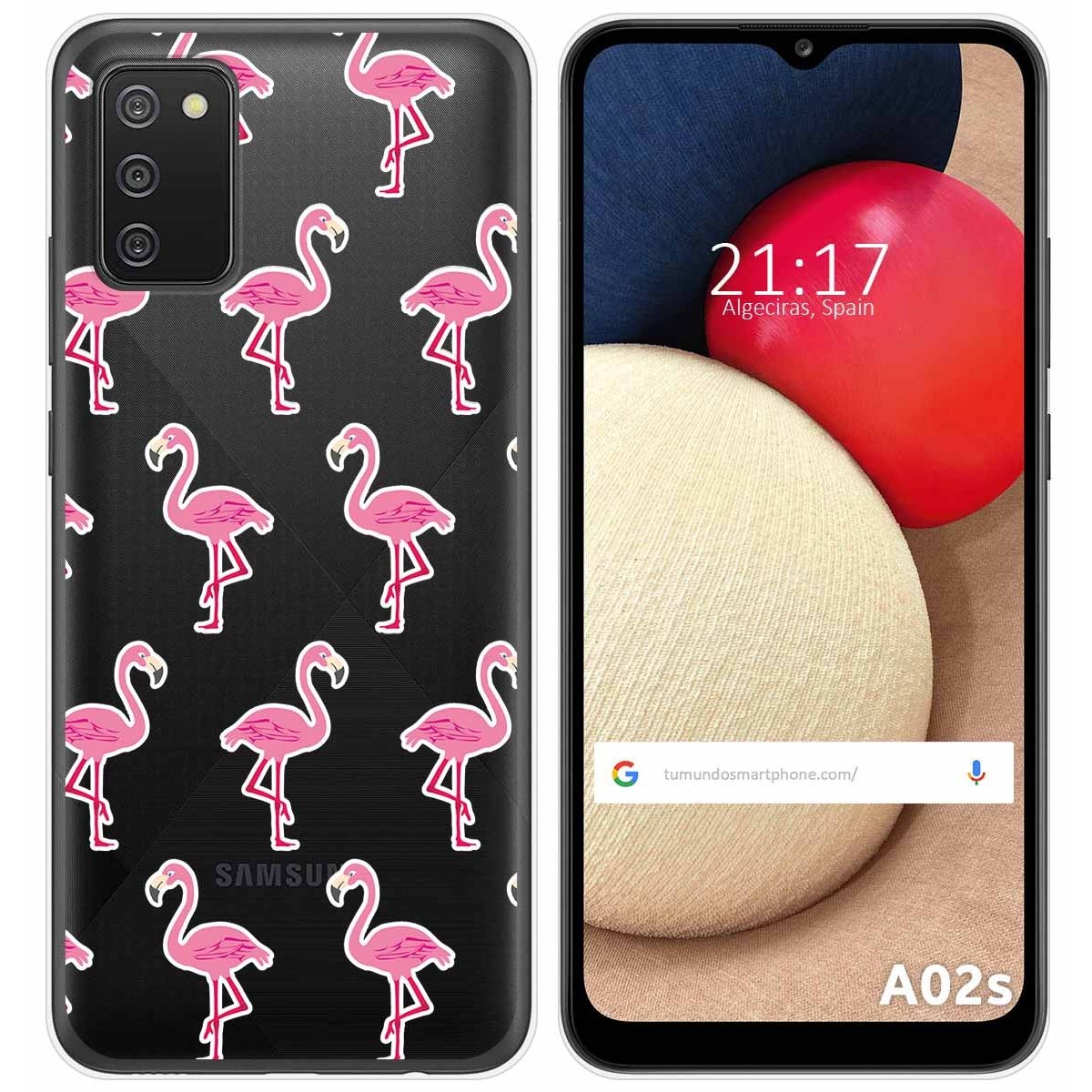 Funda Gel Transparente para Samsung Galaxy A02s diseño Flamenco Dibujos