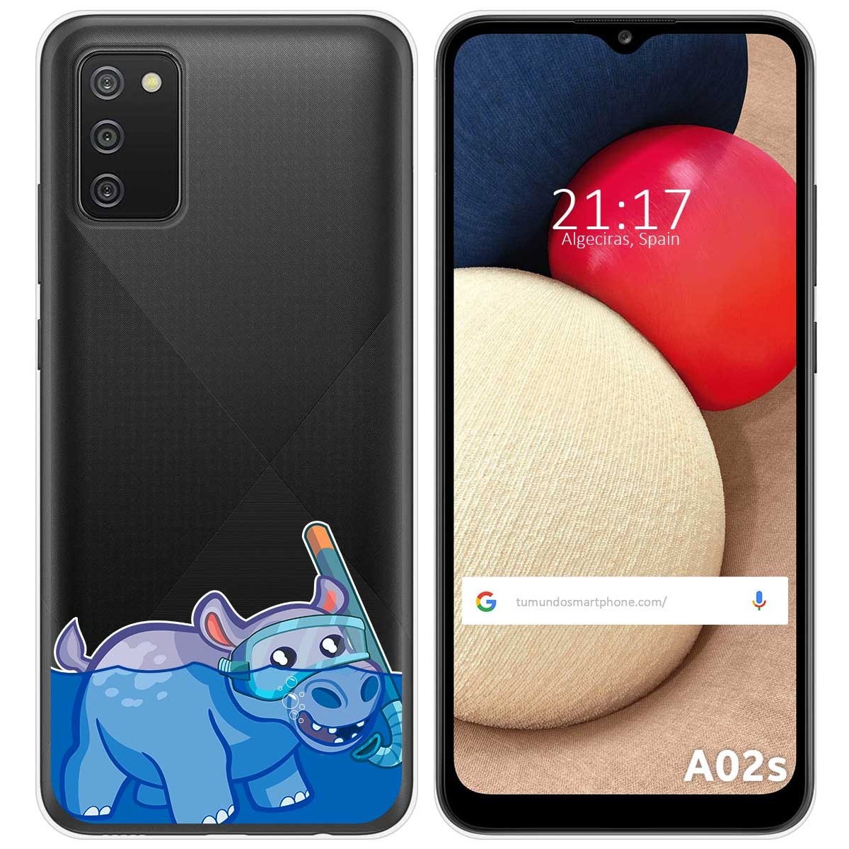 Funda Gel Transparente para Samsung Galaxy A02s diseño Hipo Dibujos