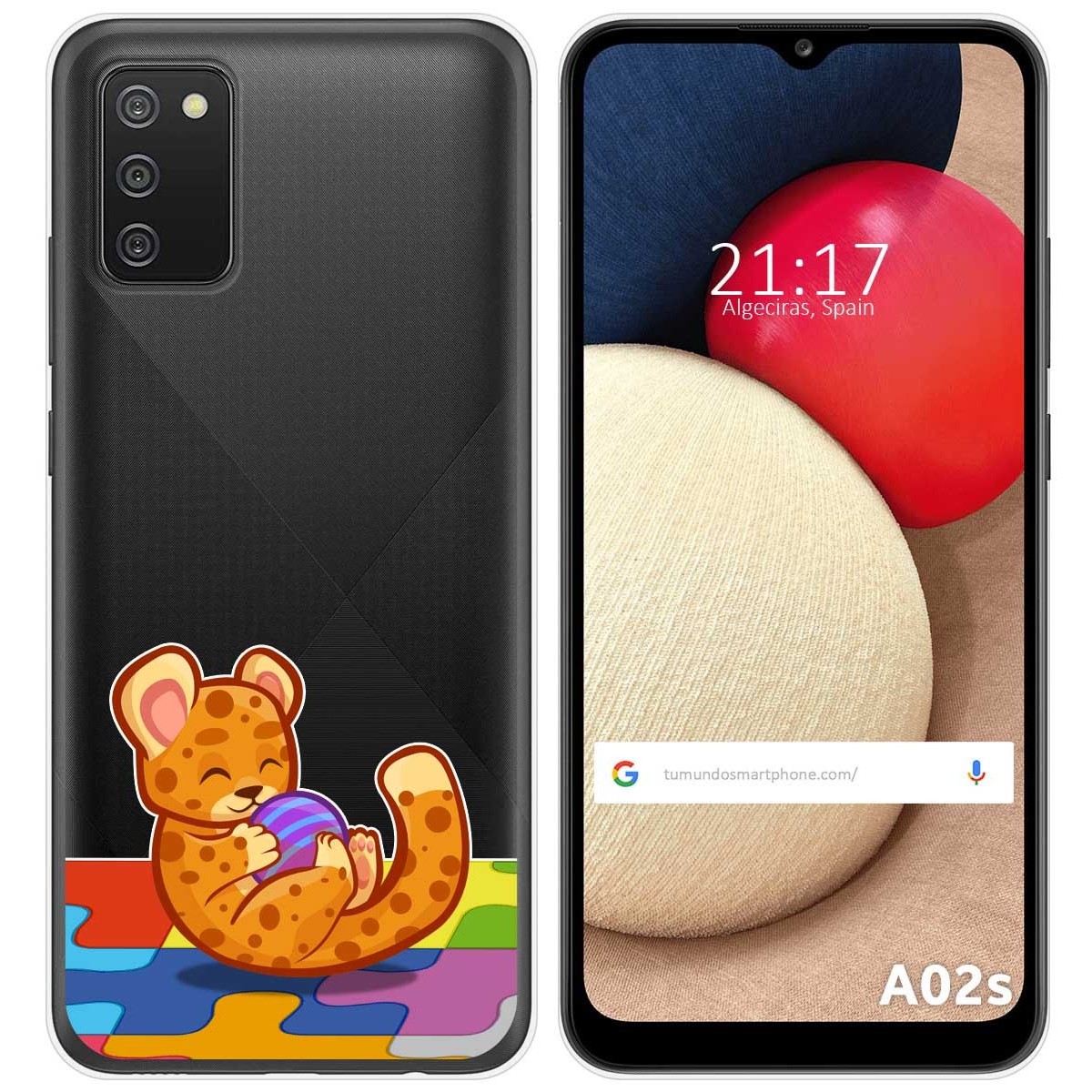 Funda Gel Transparente para Samsung Galaxy A02s diseño Leopardo Dibujos
