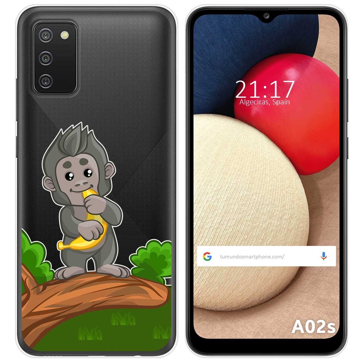 Funda Gel Transparente para Samsung Galaxy A02s diseño Mono Dibujos