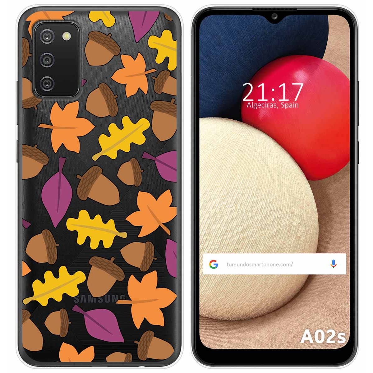 Funda Gel Transparente para Samsung Galaxy A02s diseño Otoño Dibujos