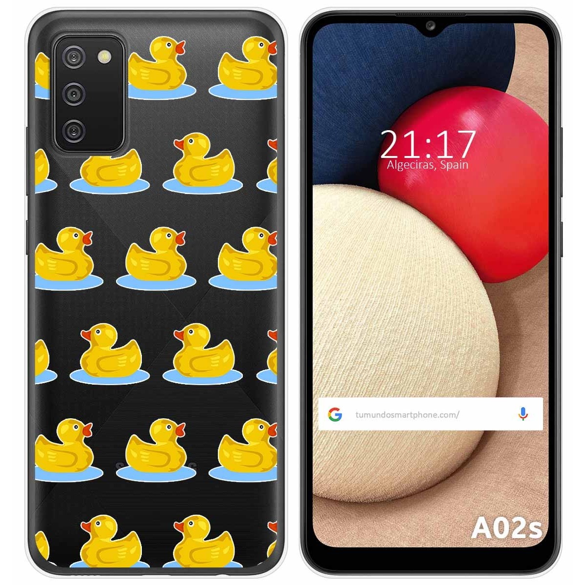Funda Gel Transparente para Samsung Galaxy A02s diseño Pato Dibujos