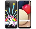 Funda Gel Transparente para Samsung Galaxy A02s diseño Unicornio Dibujos