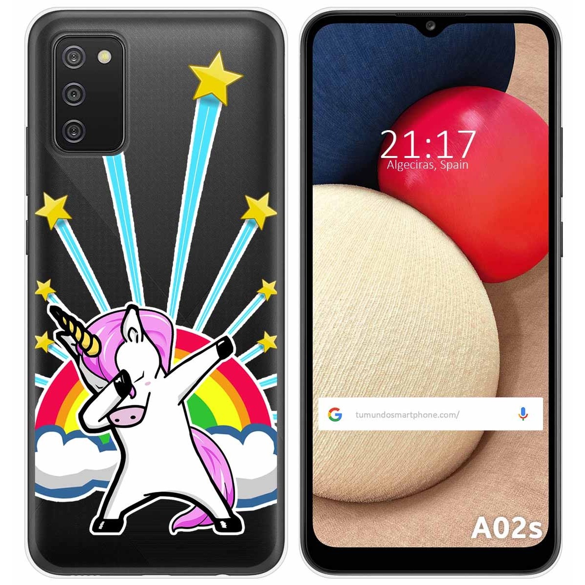Funda Gel Transparente para Samsung Galaxy A02s diseño Unicornio Dibujos