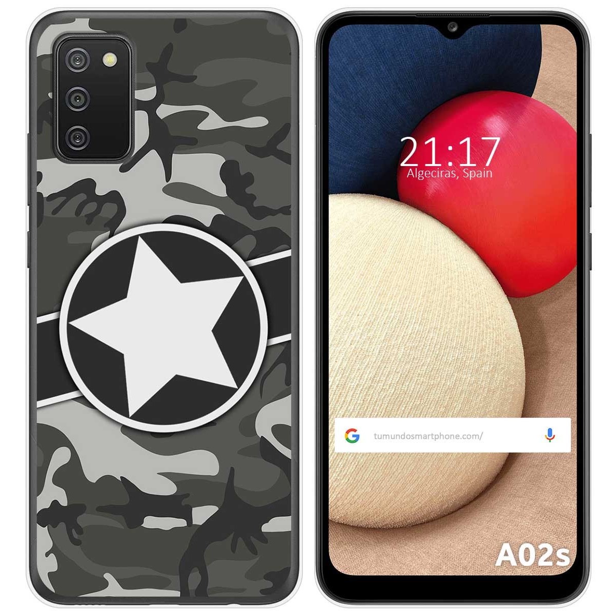Funda Gel Tpu para Samsung Galaxy A02s diseño Camuflaje 02 Dibujos