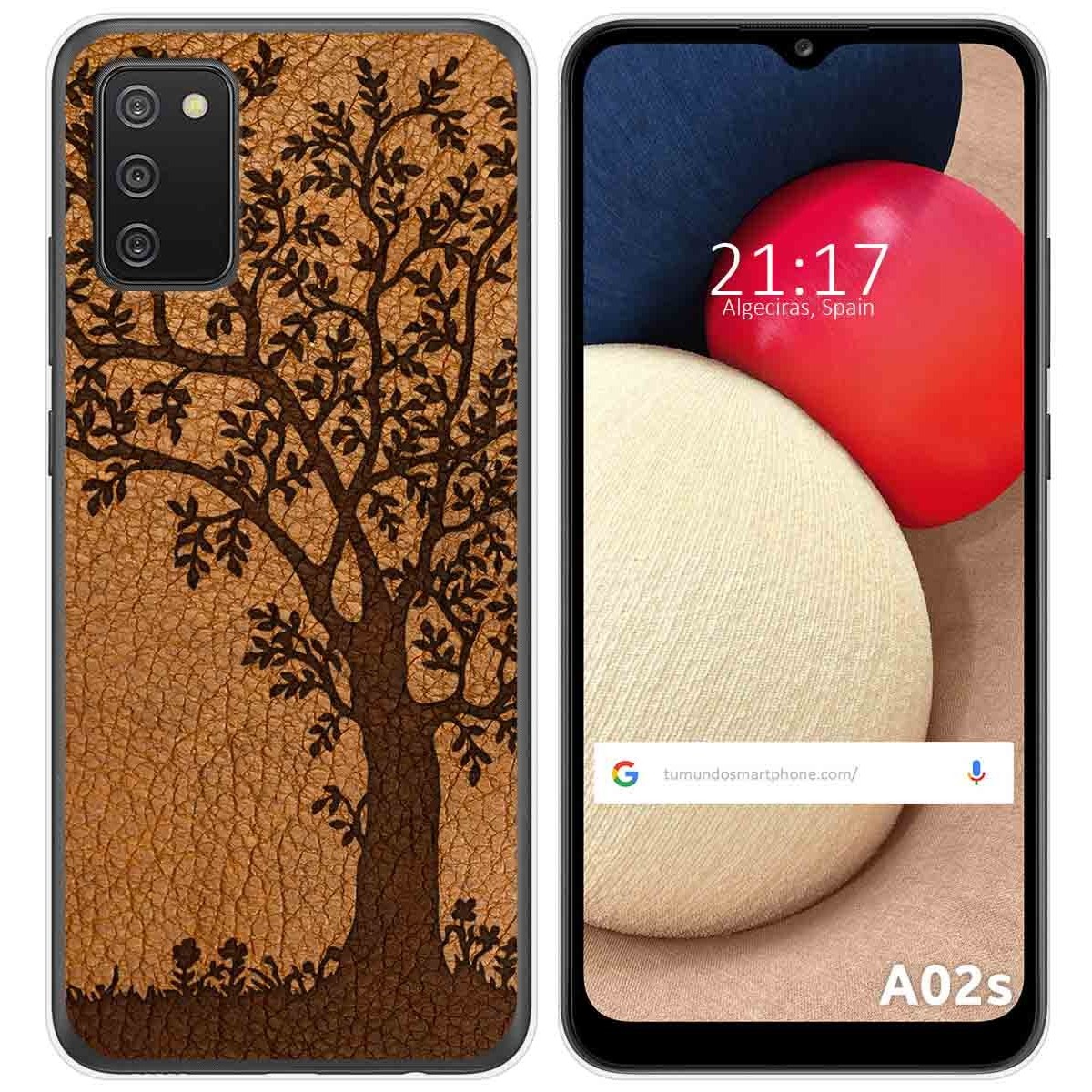 Funda Gel Tpu para Samsung Galaxy A02s diseño Cuero 03 Dibujos