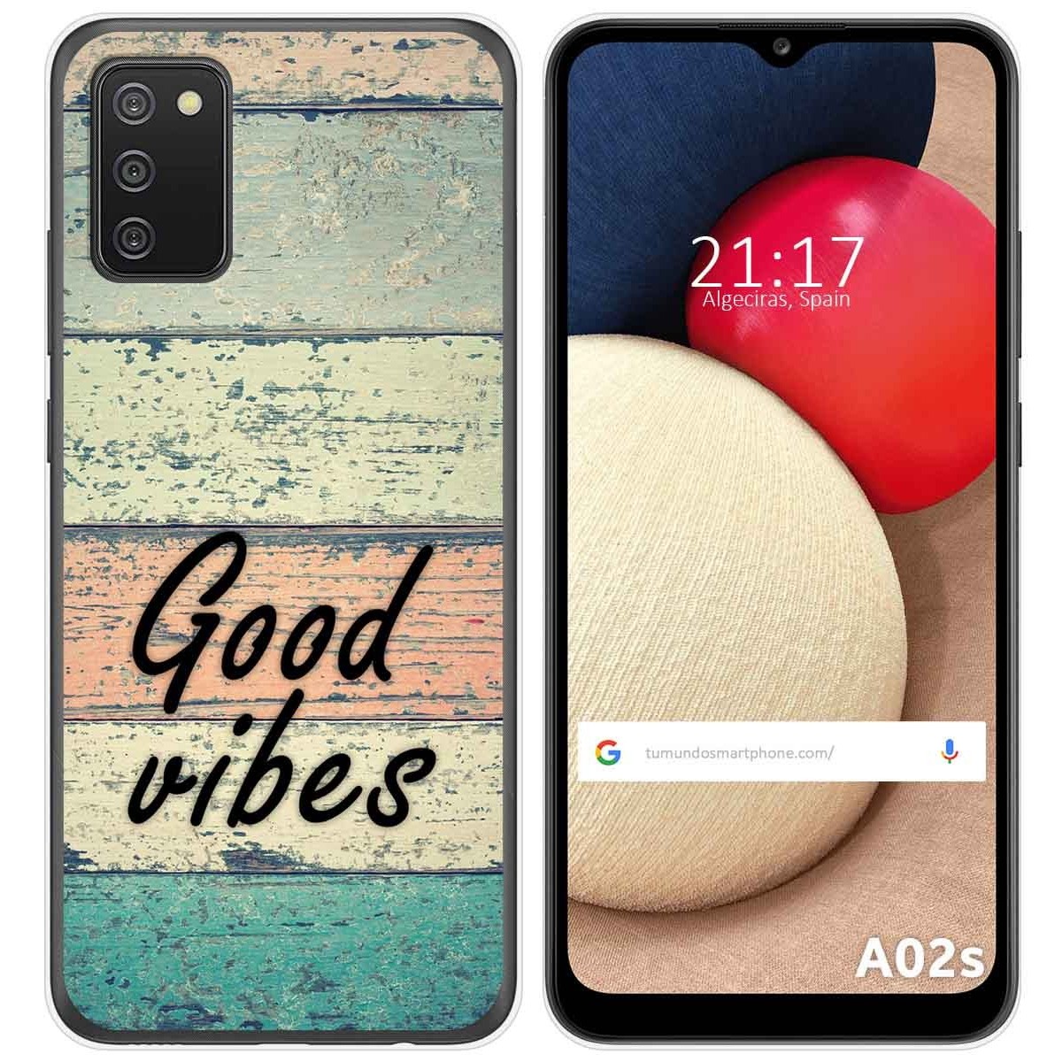 Funda Gel Tpu para Samsung Galaxy A02s diseño Madera 01 Dibujos