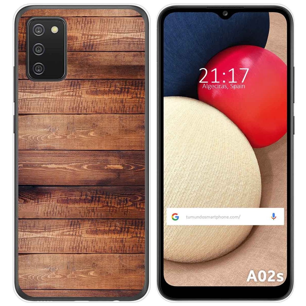 Funda Gel Tpu para Samsung Galaxy A02s diseño Madera 02 Dibujos