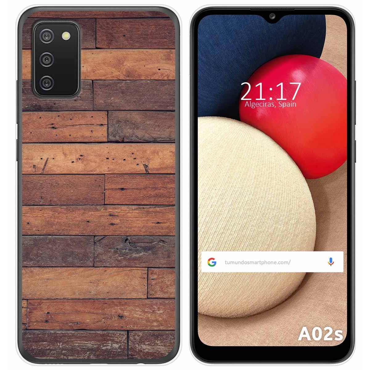 Funda Gel Tpu para Samsung Galaxy A02s diseño Madera 03 Dibujos