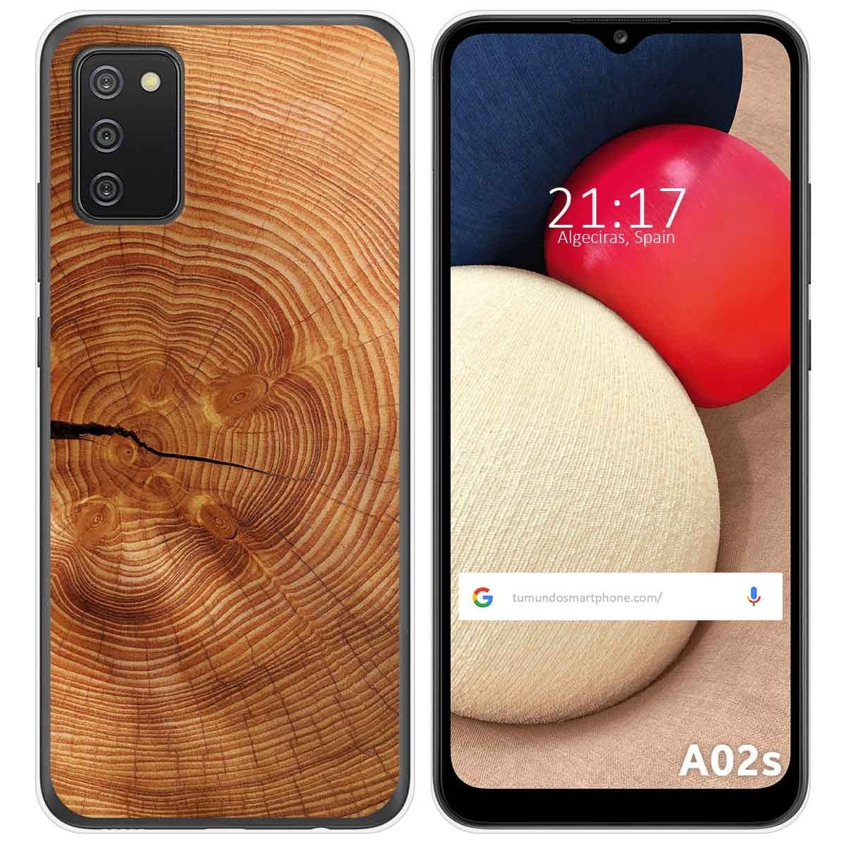 Funda Gel Tpu para Samsung Galaxy A02s diseño Madera 04 Dibujos