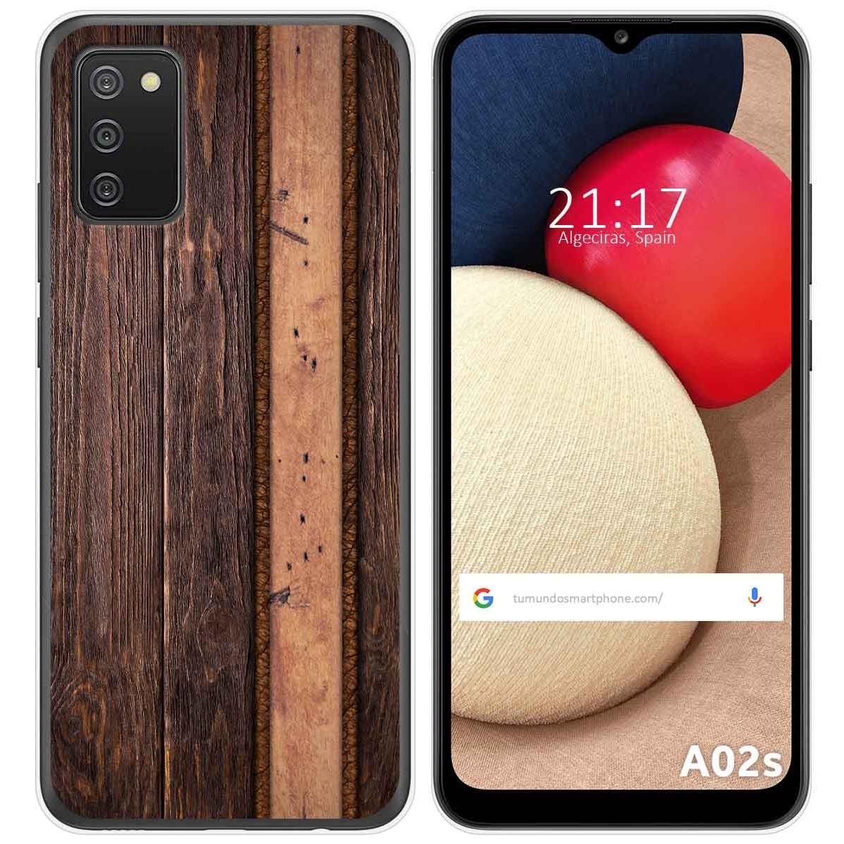 Funda Gel Tpu para Samsung Galaxy A02s diseño Madera 05 Dibujos