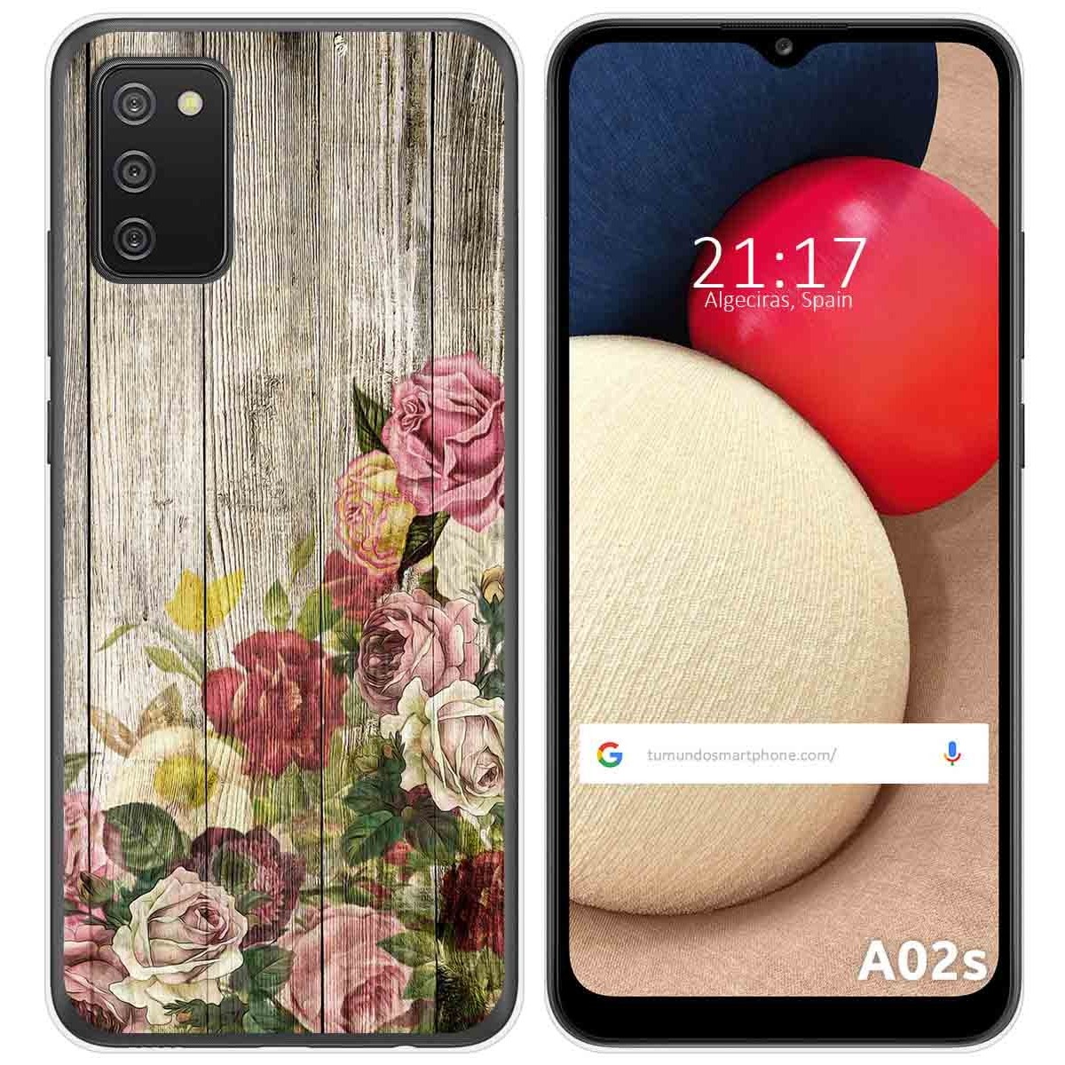 Funda Gel Tpu para Samsung Galaxy A02s diseño Madera 08 Dibujos
