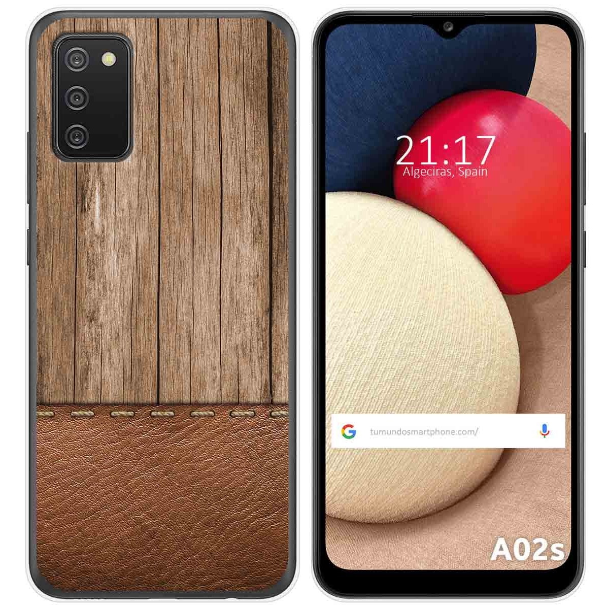 Funda Gel Tpu para Samsung Galaxy A02s diseño Madera 09 Dibujos