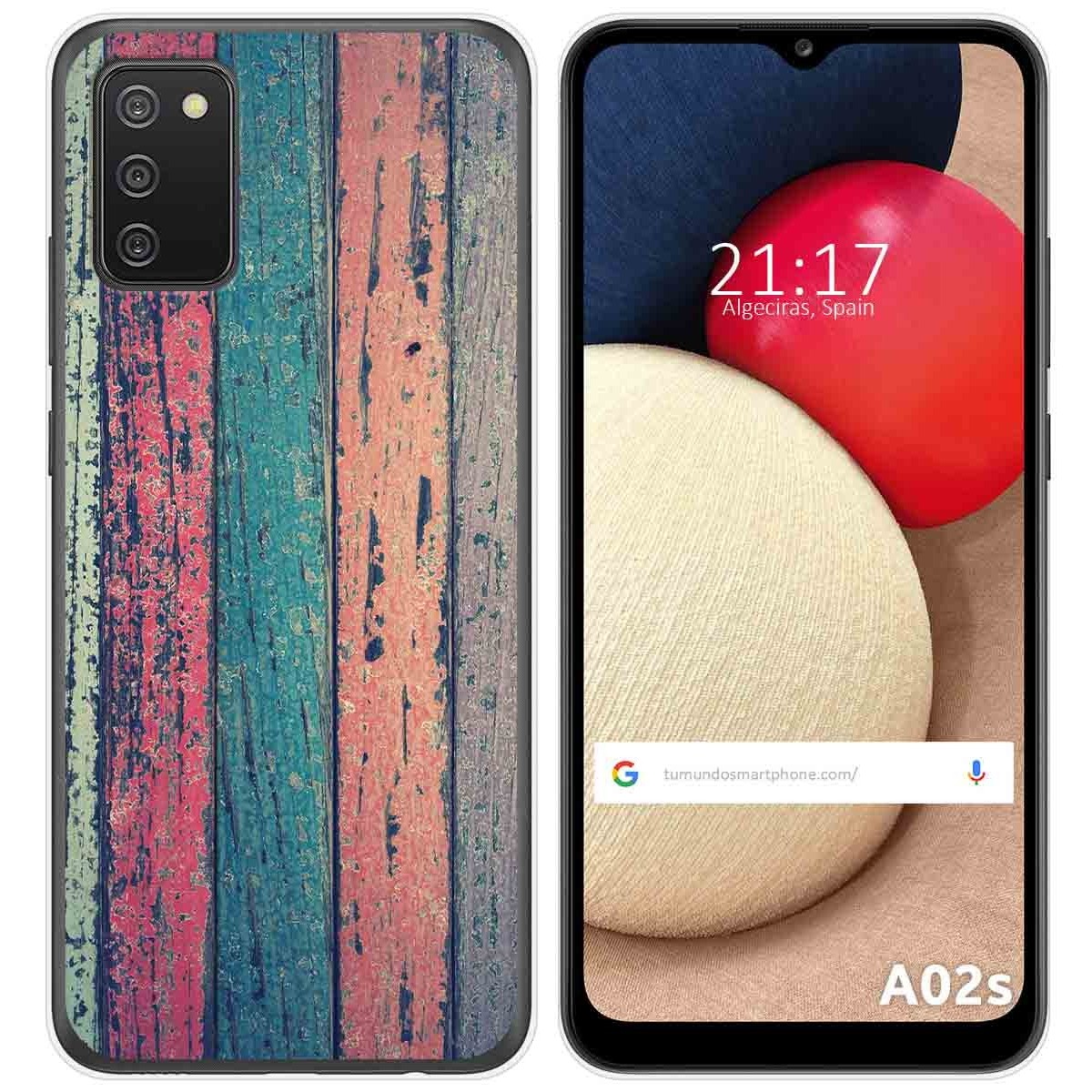 Funda Gel Tpu para Samsung Galaxy A02s diseño Madera 10 Dibujos