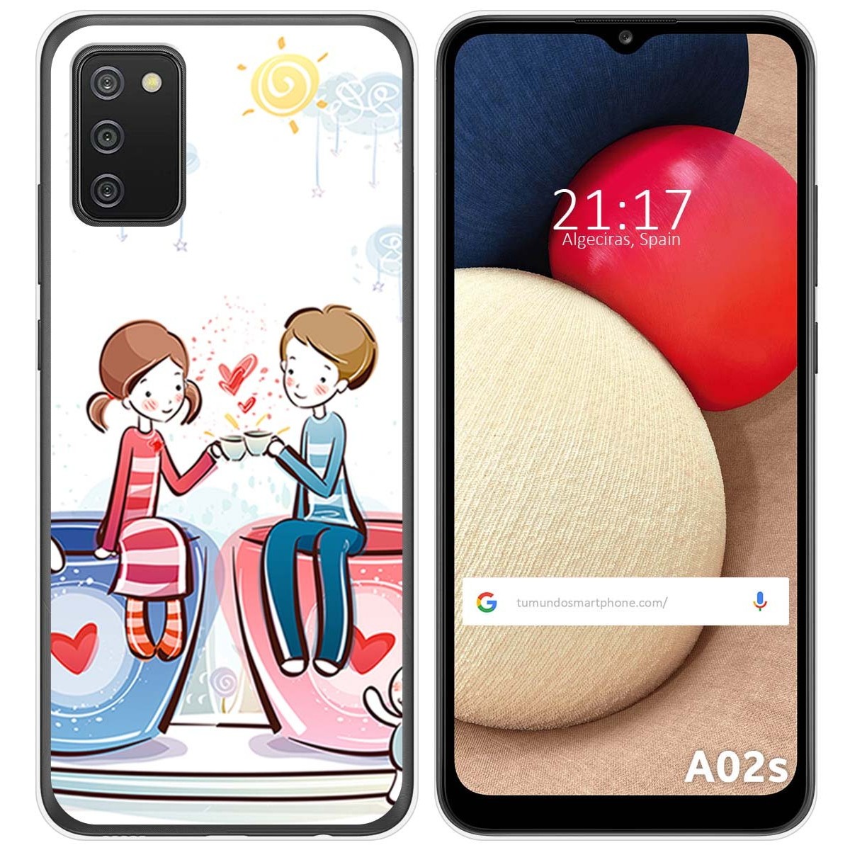 Funda Gel Tpu para Samsung Galaxy A02s diseño Café Dibujos