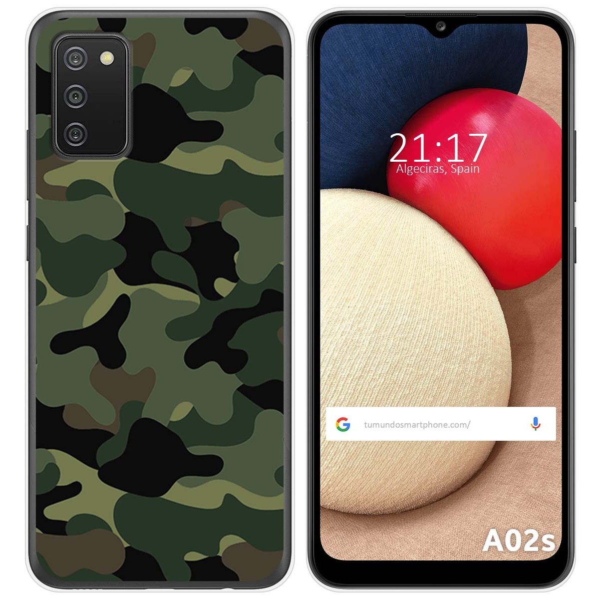 Funda Gel Tpu para Samsung Galaxy A02s diseño Camuflaje Dibujos