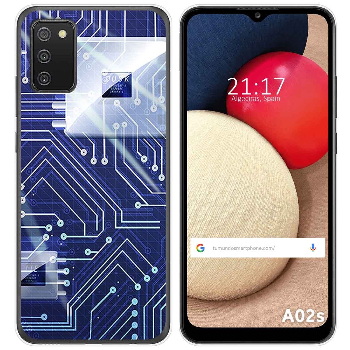 Funda Gel Tpu para Samsung Galaxy A02s diseño Circuito Dibujos