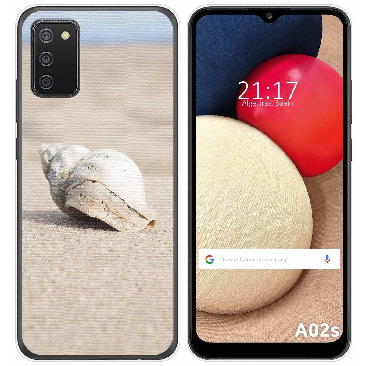 Funda Gel Tpu para Samsung Galaxy A02s diseño Concha Dibujos