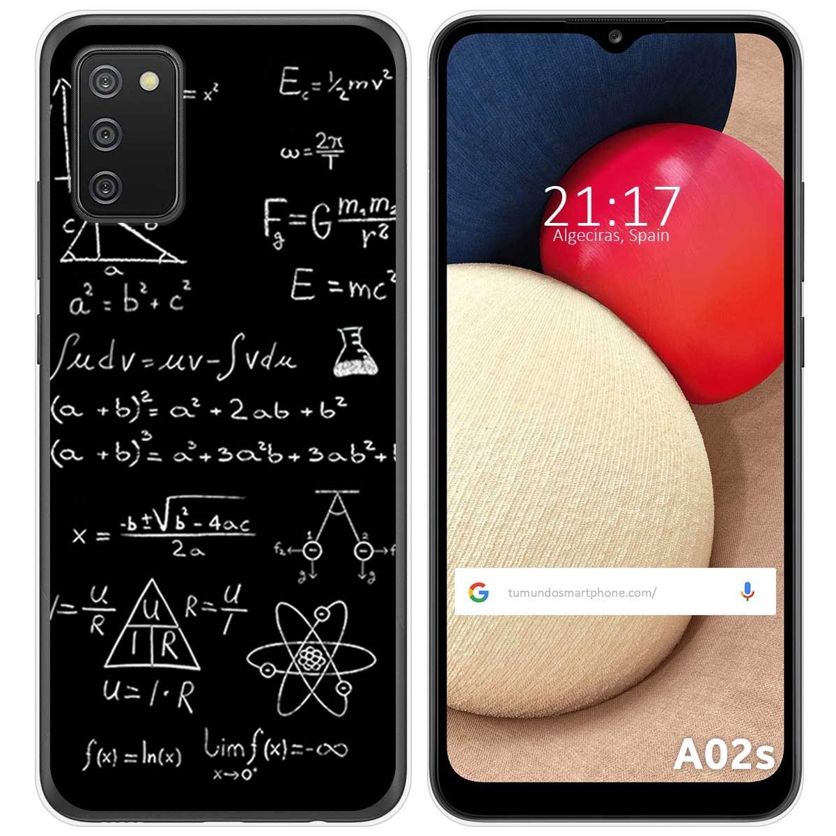 Funda Gel Tpu para Samsung Galaxy A02s diseño Formulas Dibujos