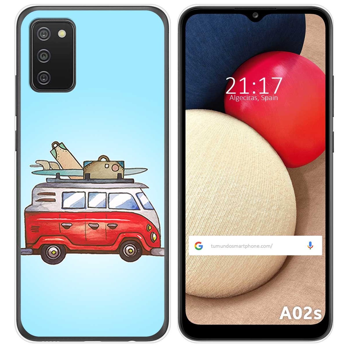 Funda Gel Tpu para Samsung Galaxy A02s diseño Furgoneta Dibujos