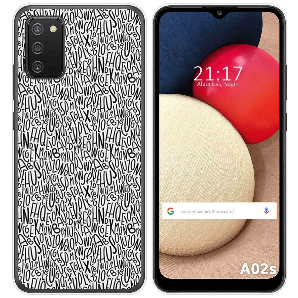 Funda Gel Tpu para Samsung Galaxy A02s diseño Letras Dibujos