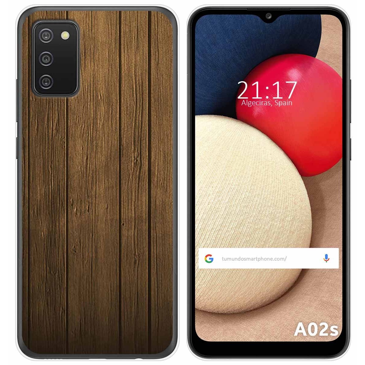 Funda Gel Tpu para Samsung Galaxy A02s diseño Madera Dibujos