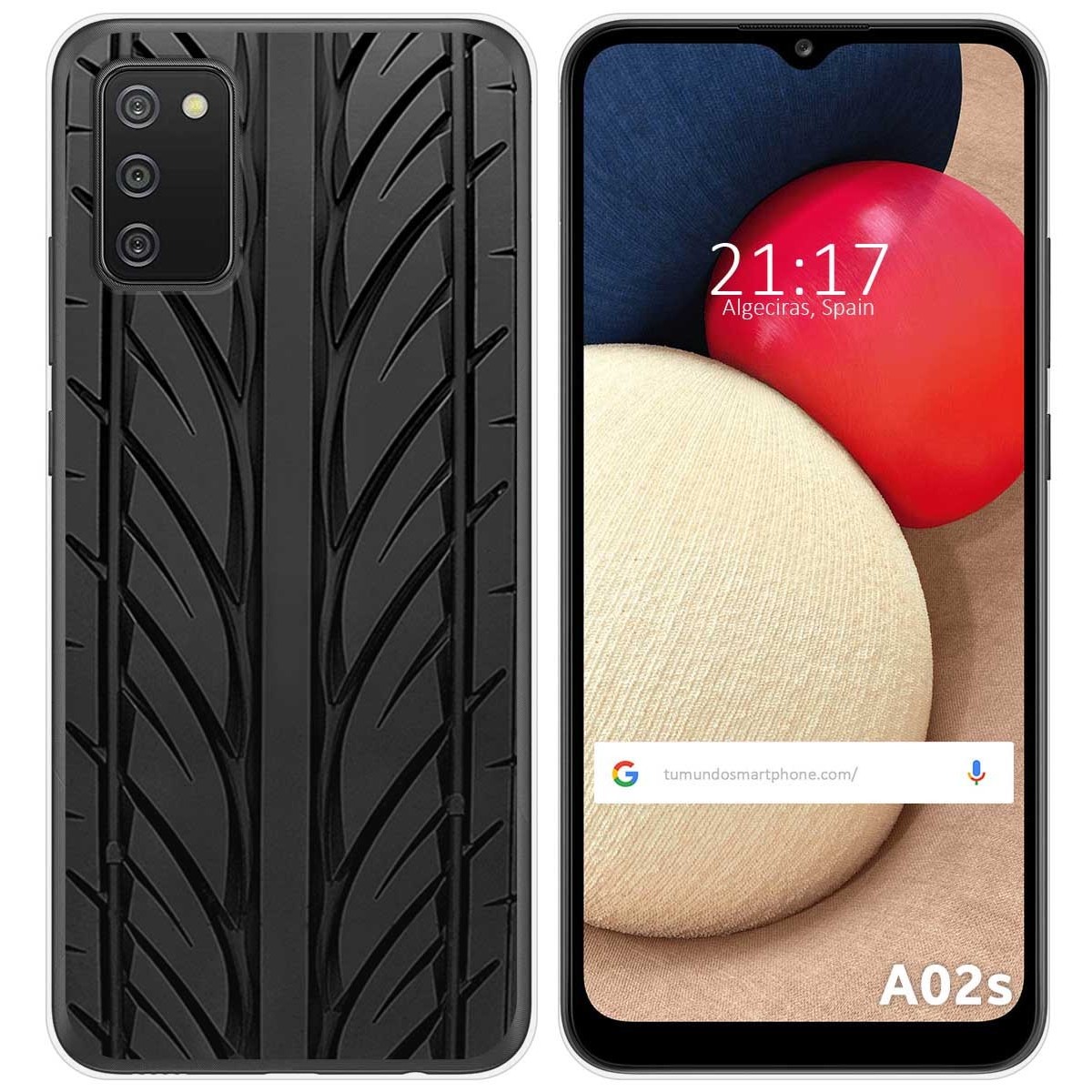 Funda Gel Tpu para Samsung Galaxy A02s diseño Neumatico Dibujos