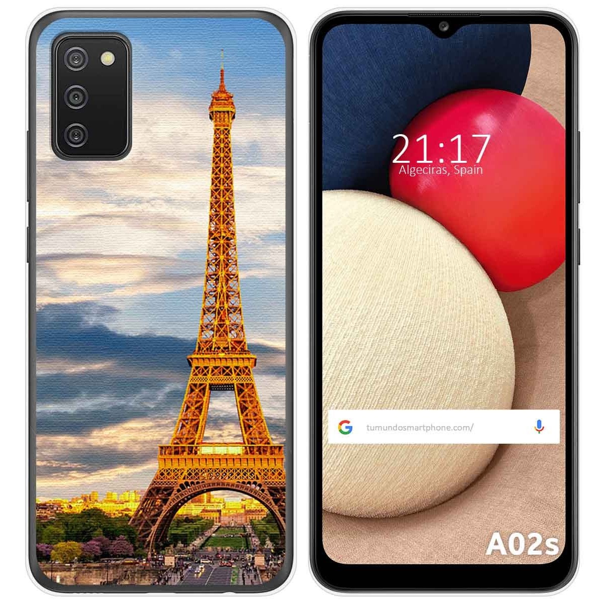 Funda Gel Tpu para Samsung Galaxy A02s diseño Paris Dibujos